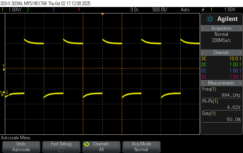 1000 Hz Oscilloscope Trace